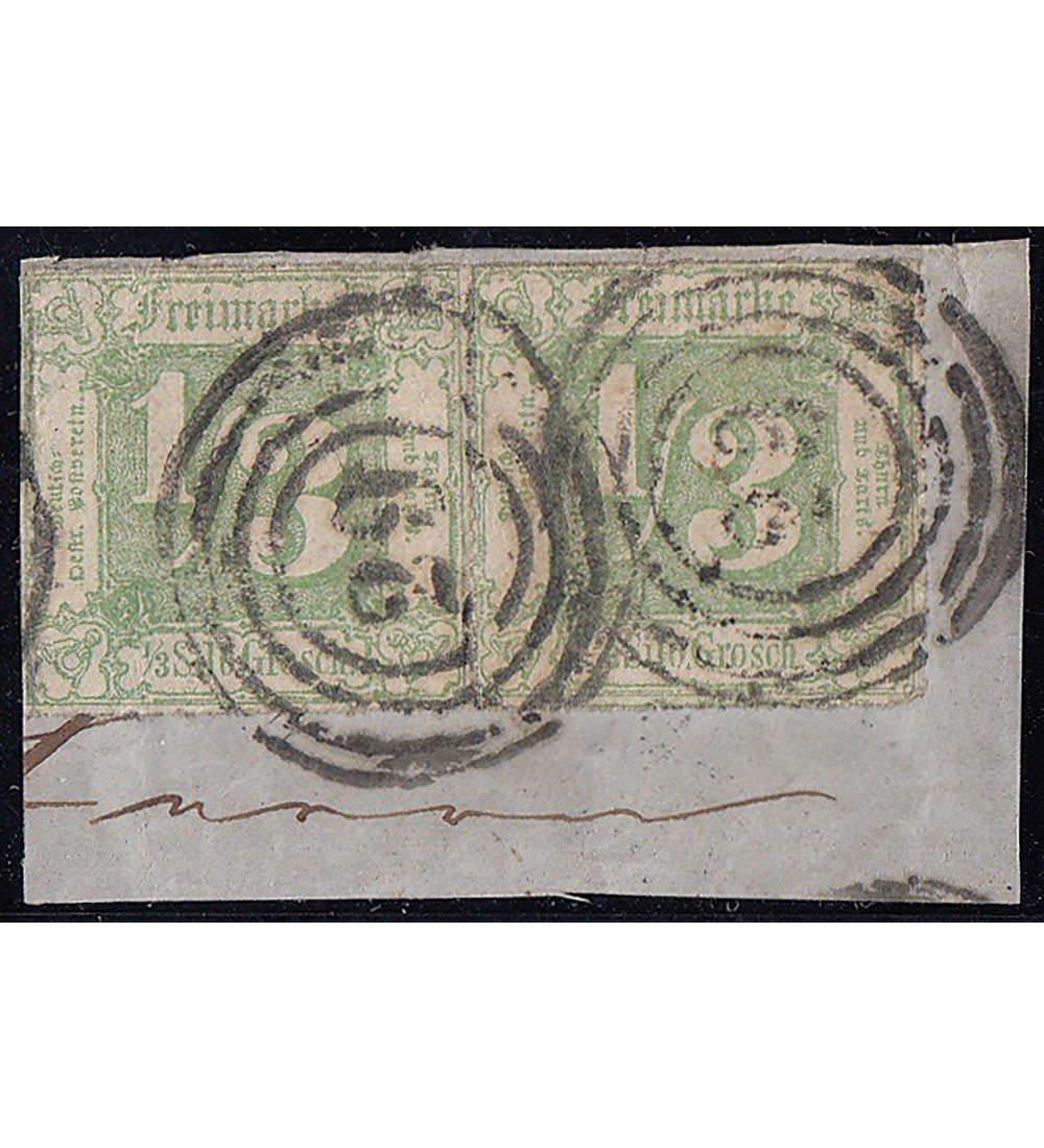 Thurn und Taxis Nr. 36 Paar gestempelt auf Briefstck Stempel 29 Hanau