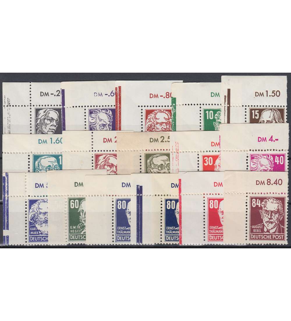 DDR Nr. 327-341 postfrisch ** Eckrandsatz oben links Persnlichkeiten 1952