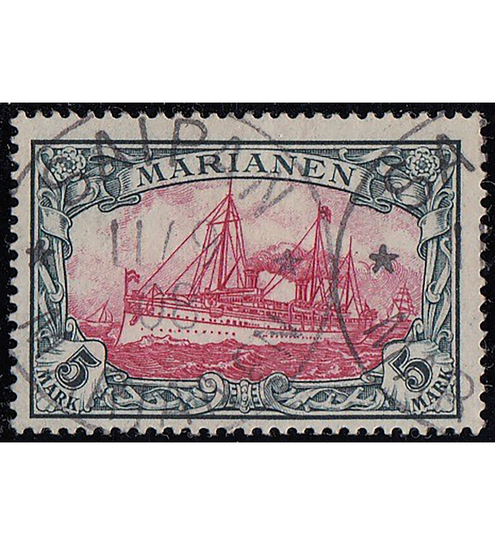 Deutsche Kolonien Marianen Nr. 19 gestempelt mit Fotoattest Jschke-Lantelme