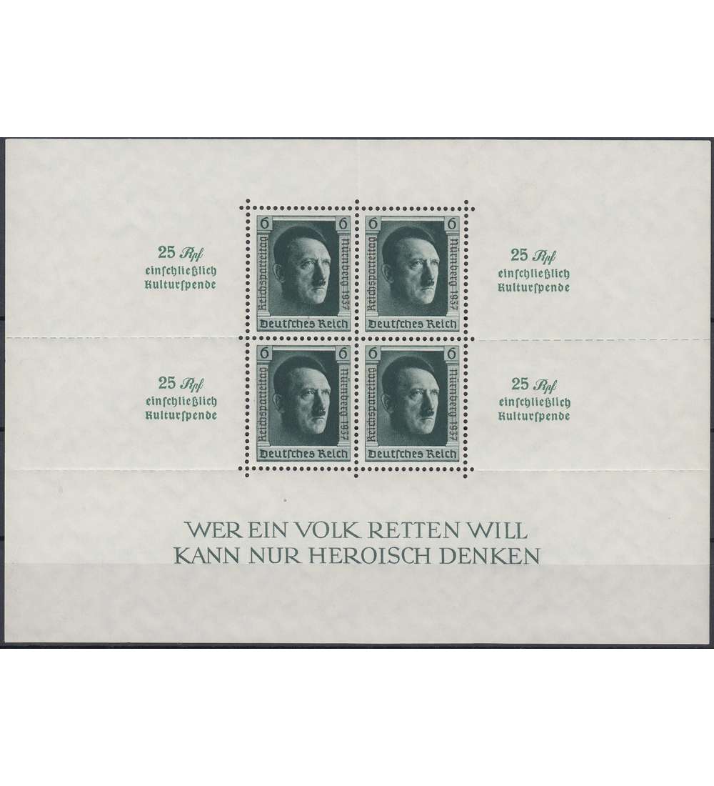 Deutsches Reich Block 11 postfrisch ** Reichsparteitag 1937