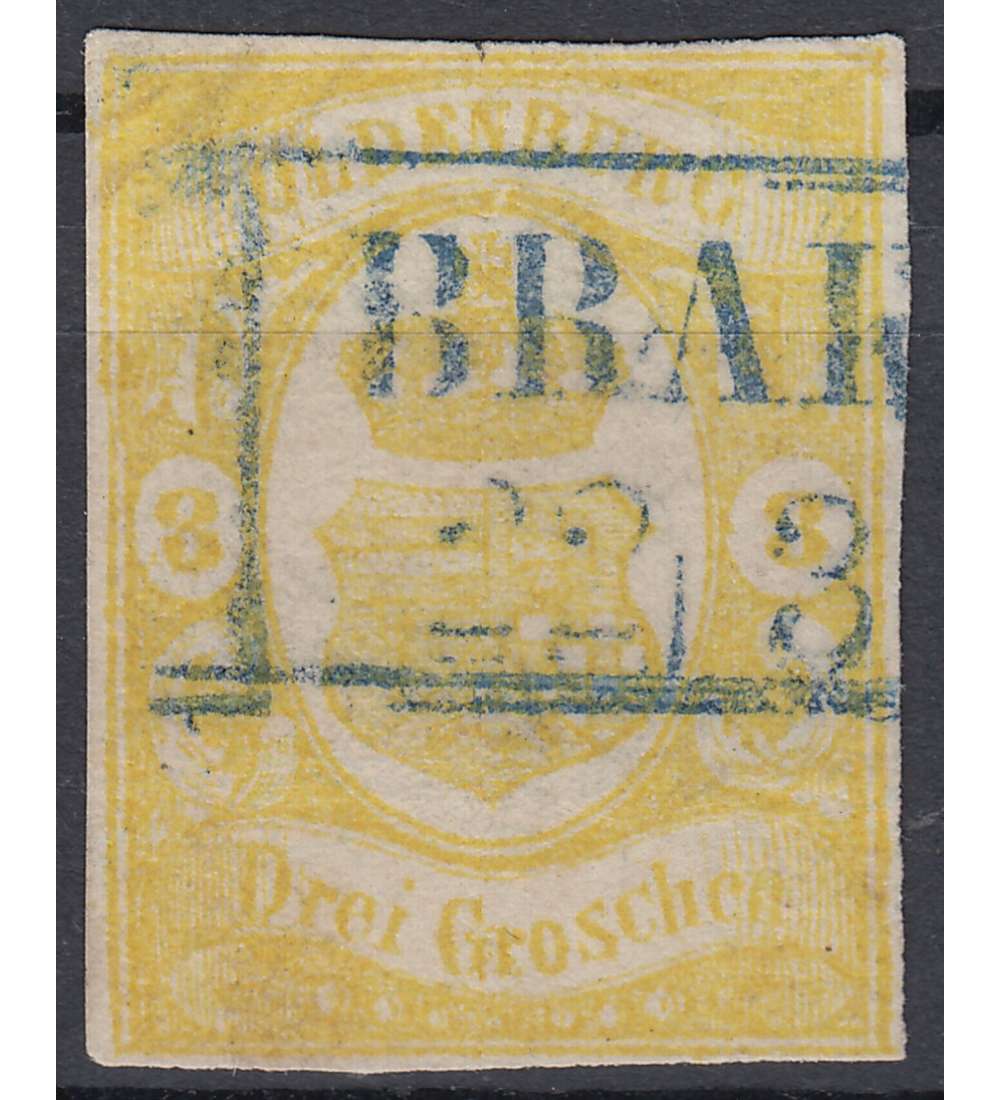 Oldenburg Nr. 14 II gestempelt geprft+signiert Plattenfehler