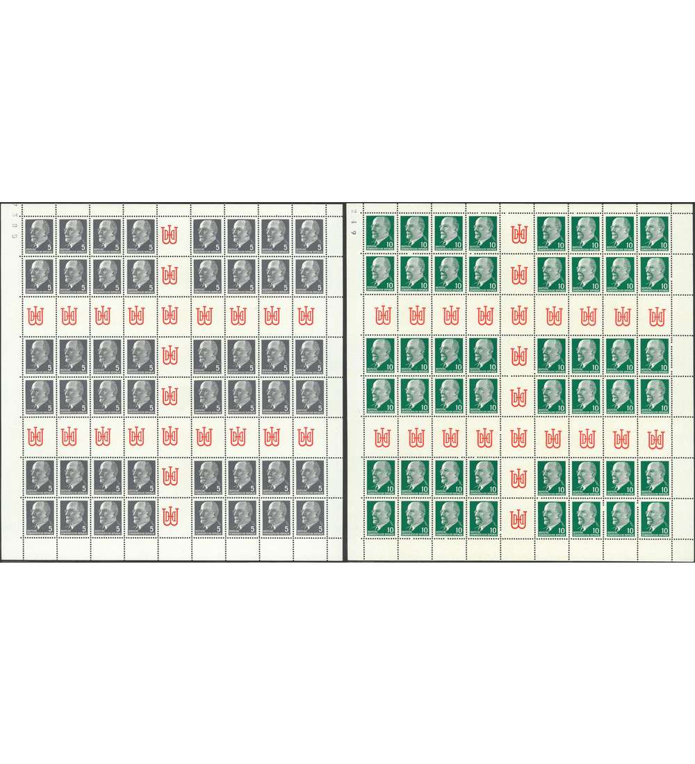 DDR Markenheftchenbogen Nr. 10-11 postfrisch ** Ulbricht 1962