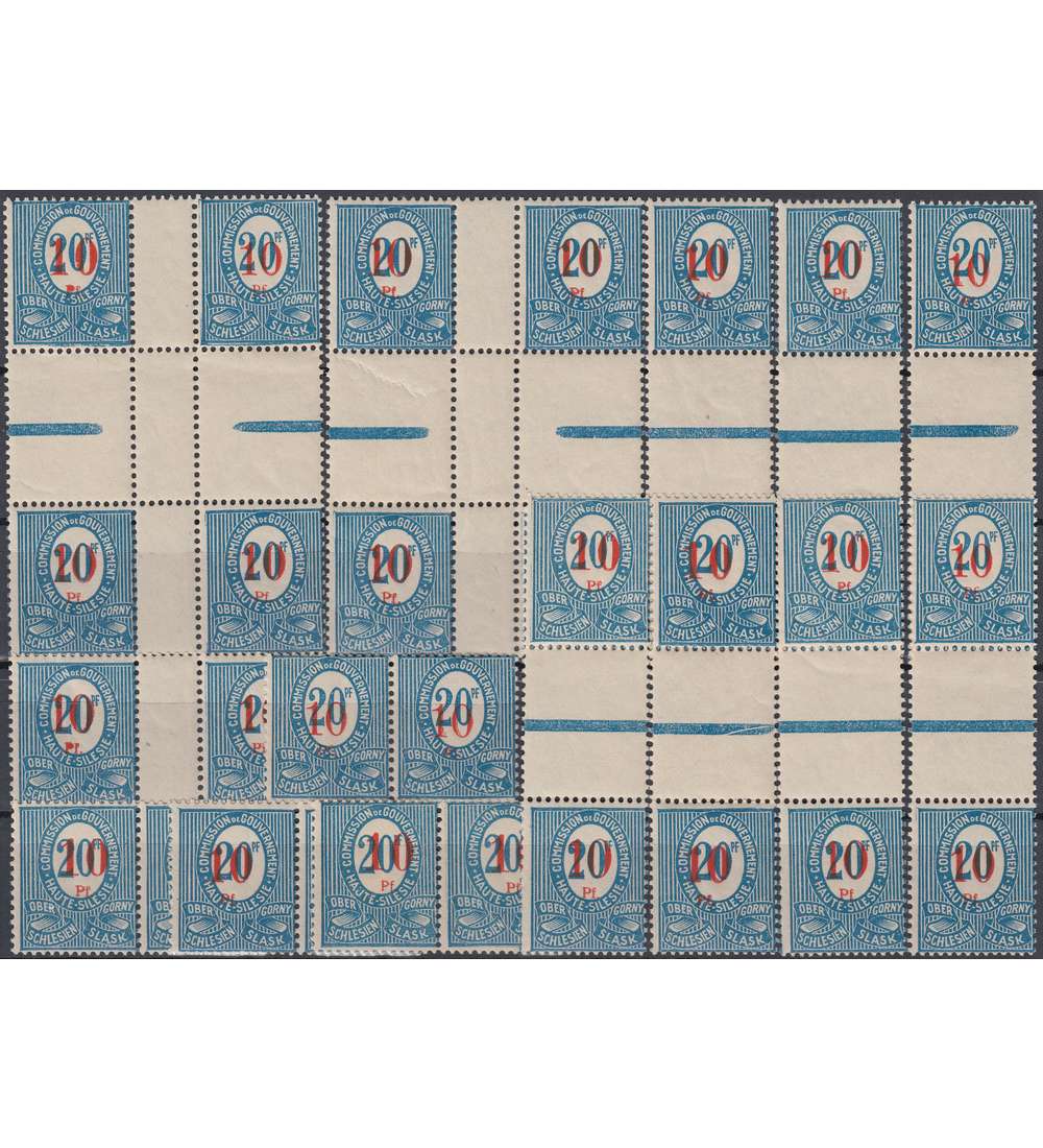 Oberschlesien postfrisch ** W1-4, ZW1-2, ZS1-7, HZ1-2 von Nr. 11