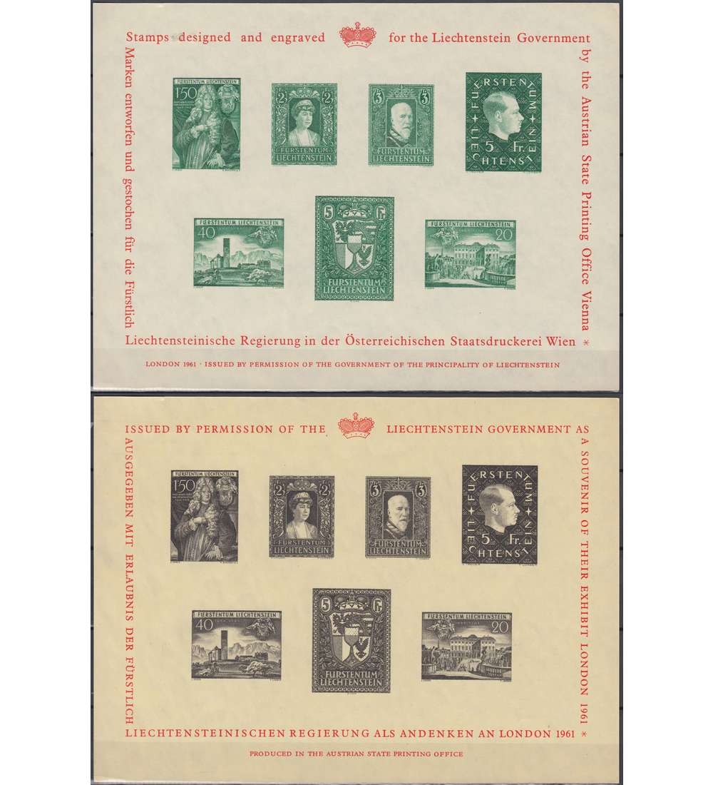 Liechtenstein Sonderdruck auf Bttenpapier