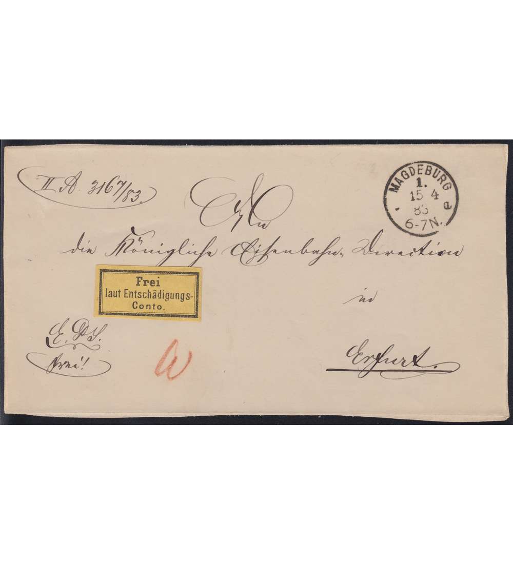 Deutsches Reich Gebhrenzettel Nr. I auf echt befrdertem Beleg