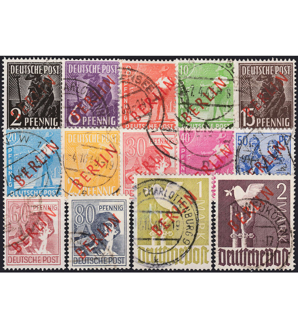 Berlin Nr. 21-34 gestempelt Rotaufdruck