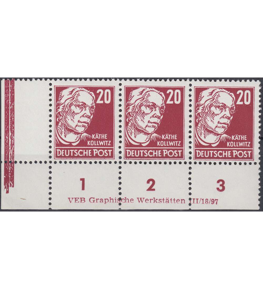 DDR Nr. 333 vb XI DZ 3 postfrisch ** Druckvermerk