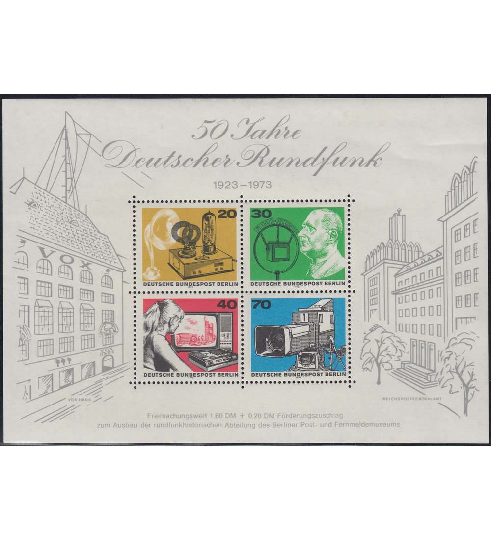 Berlin Block 4 postfrisch ** verschobener Werteindruck 20