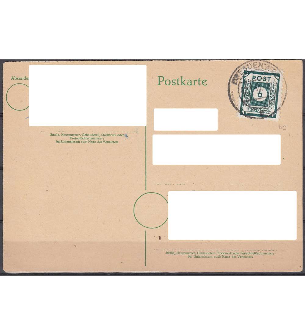 SBZ Nr. 43 C auf Postkarte geprft und signiert Busch