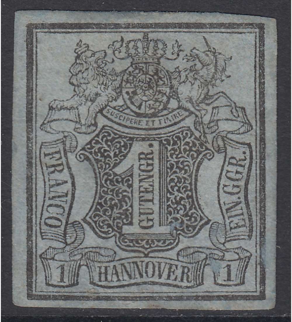 Hannover Nr. 1 ungestempelt mit Teilgummierung