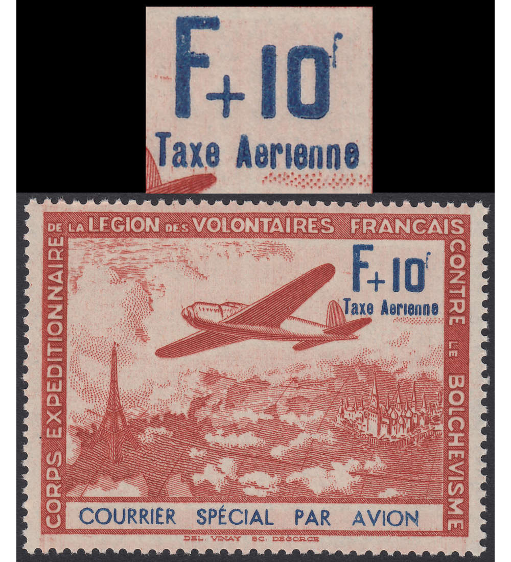 Deutsche Besetzung Frankreich Nr. III PF VI postfrisch ** Plattenfehler