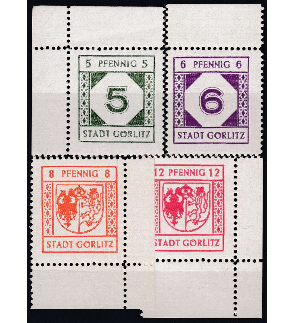 Deutsche Lokalausgabe G�rlitz Nr. 9-12y postfrisch ** gepr�ft und signiert Dr. Arenz