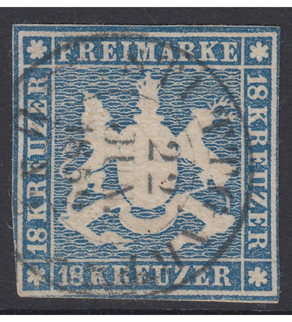 Wrttemberg Nr. 10b gestempelt geprft + signiert