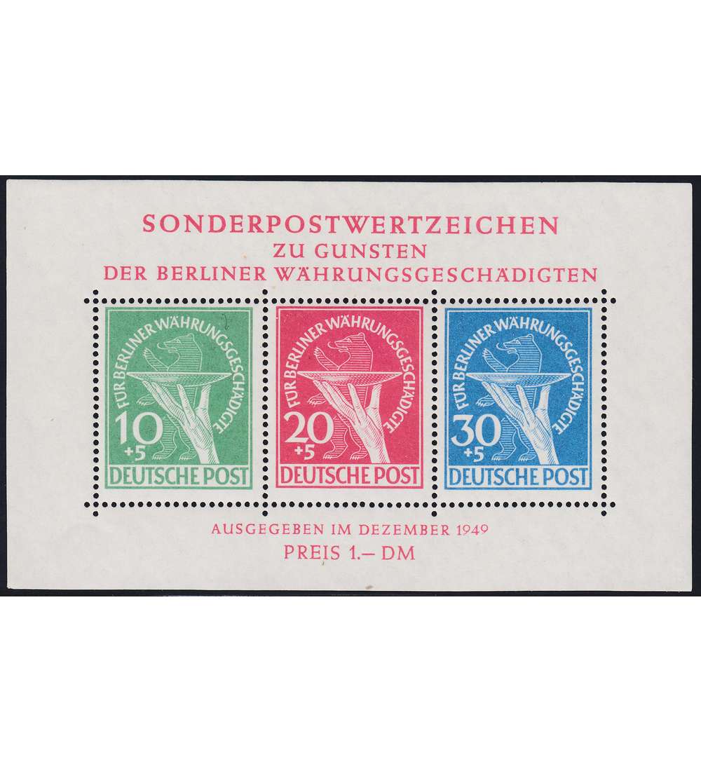 Berlin Block 1 III postfrisch ** geprft und signiert Schlegel