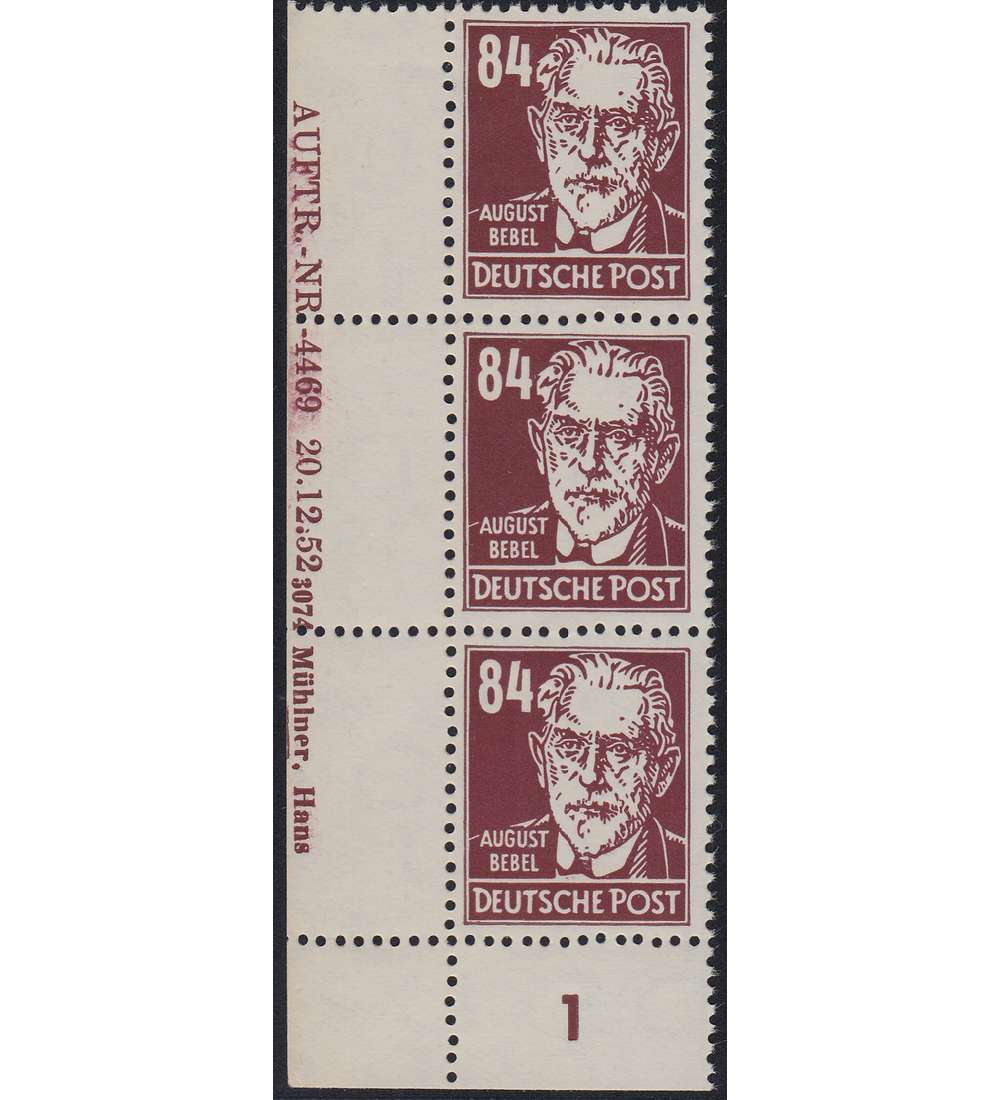 DDR Nr. 341 va XII DKV postfrisch ** Druckkontrollvermerk