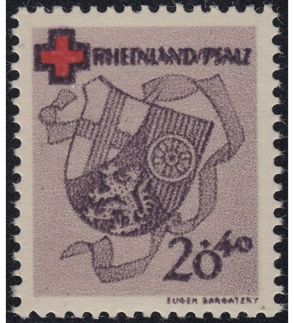 Frz. Zone Rheinland-Pfalz Nr. 43A postfrisch ** Fettdruck der Inschrift