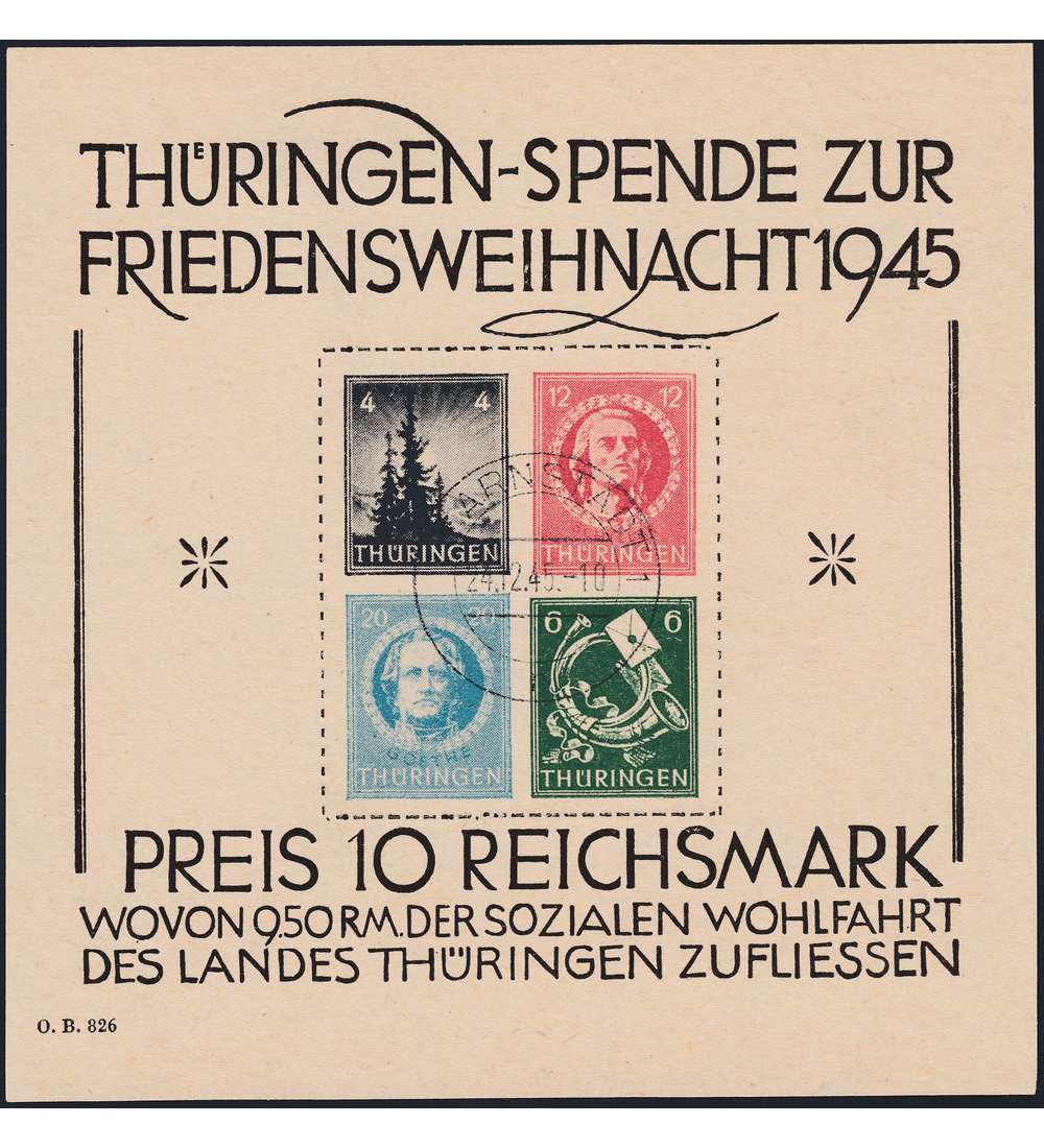 SBZ Block 2 gestempelt Weihnachten gro geprft und signiert Zierer