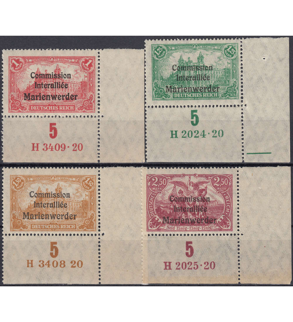 Deutsche Abstimmung Marienwerder Nr. 26-29 HAN Aufdruck postfrisch ** Hausauftragsnummer