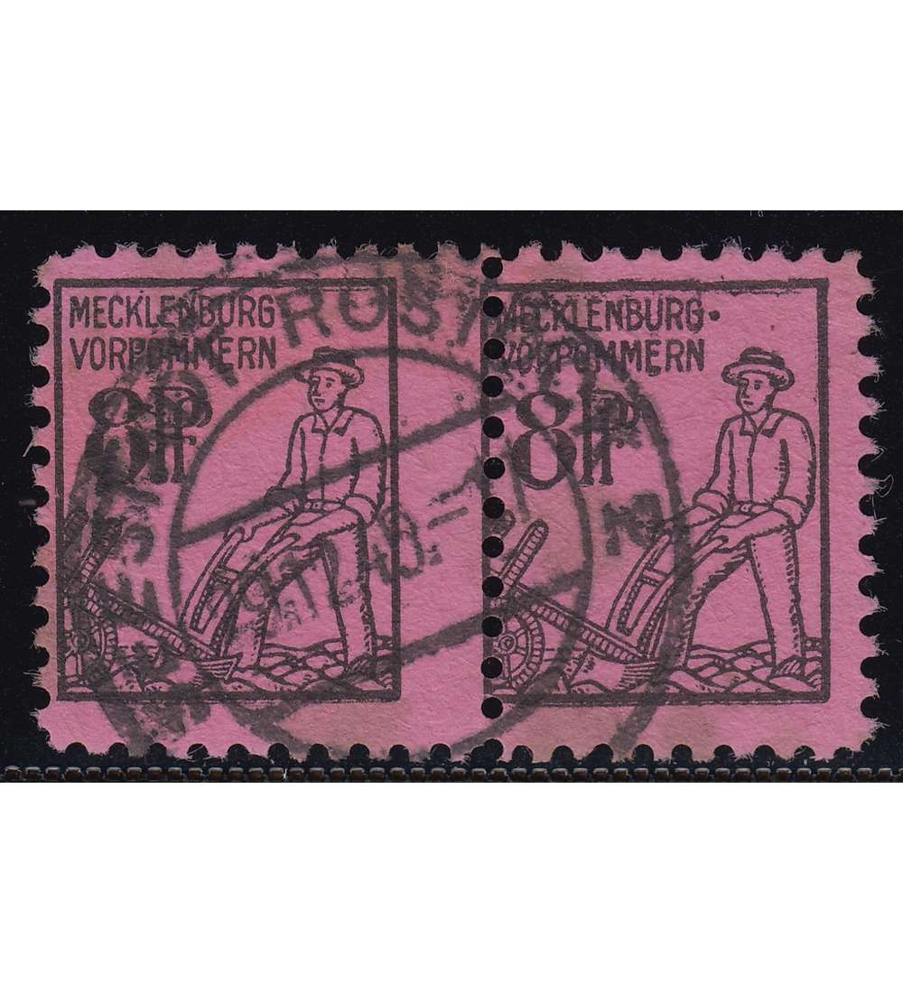 SBZ Nr. 12 gestempelt Paar, eine Marke bergro