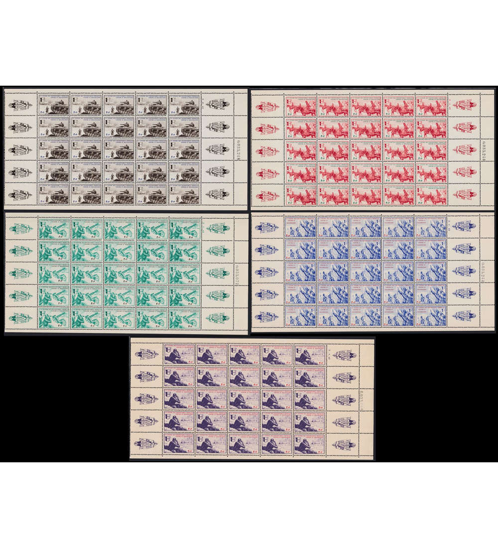 Deutsche Besetzung Frankreich Nr. VI-X postfrisch ** als Bogensatz