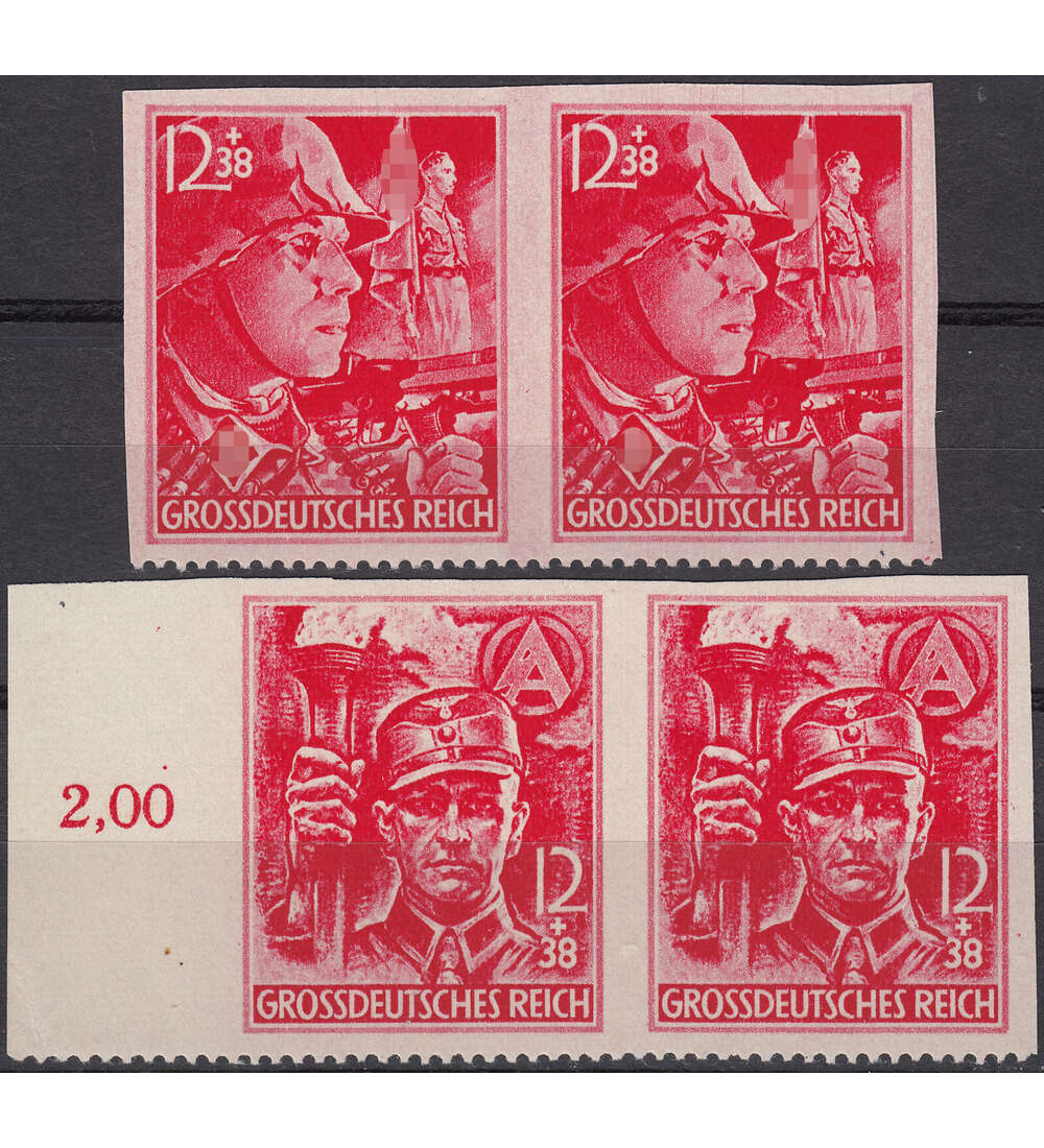 Deutsches Reich Nr. 909-910 postfrisch ** 3-seitig ungezhnte Paare