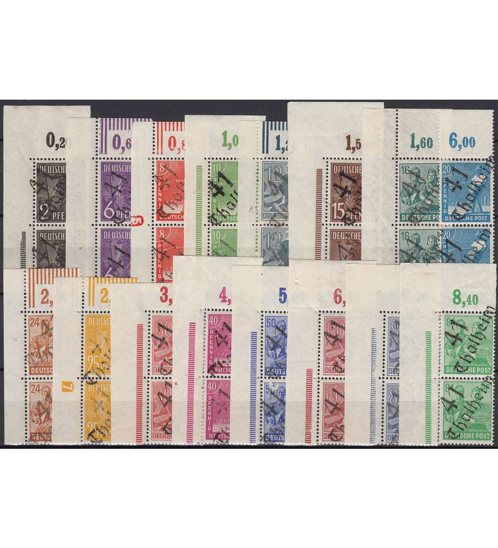 SBZ Nr. 166-181+A179 ohne 179 postfrische Paare Bogenecke