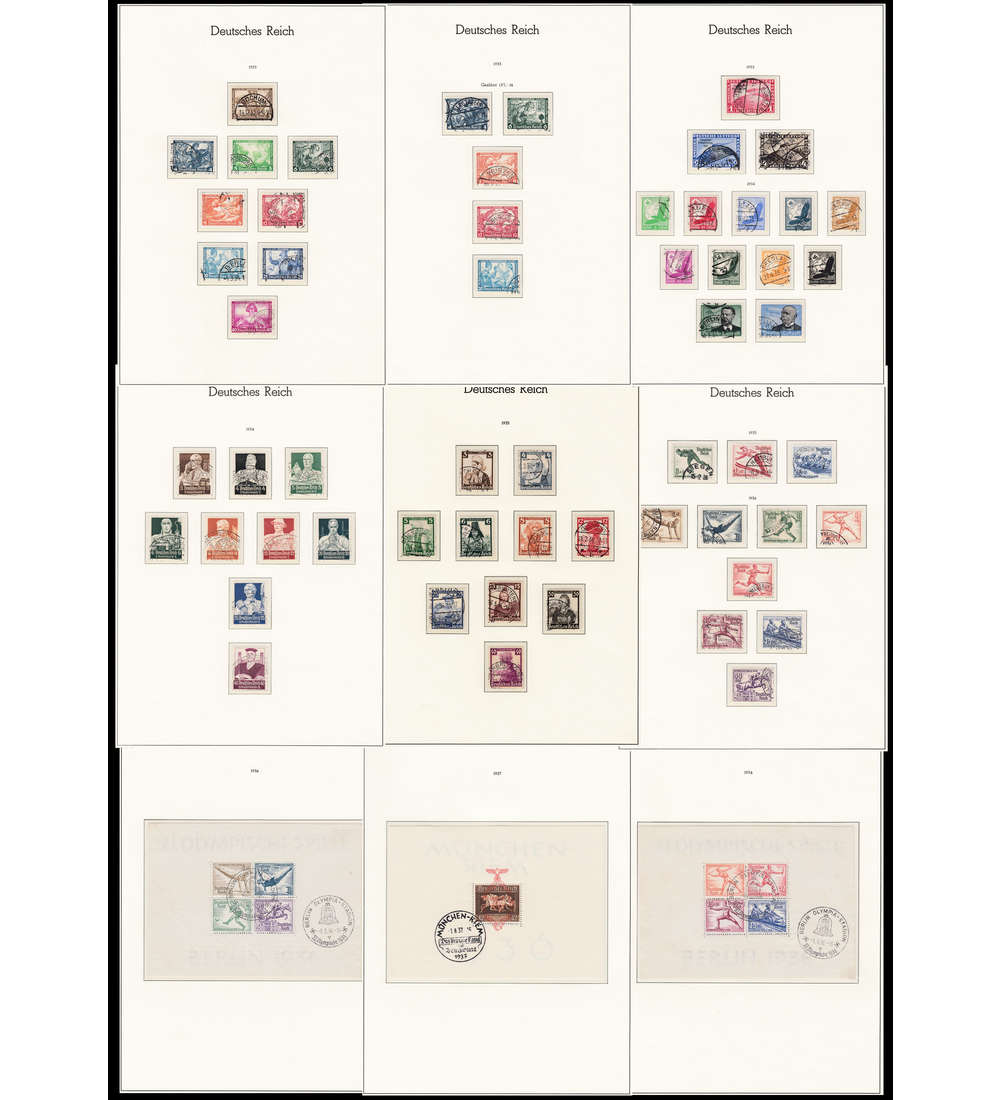 Deutsches Reich Sammlung gestempelt 1933-1945 ohne Block 2