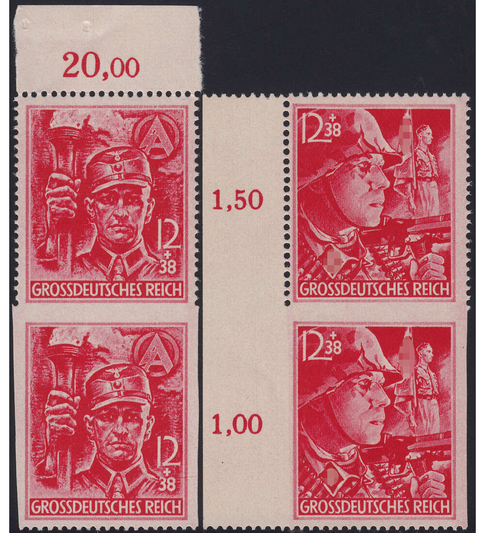 Deutsches Reich Nr. 909-910 postfrisch ** als teilgezhnte Paare