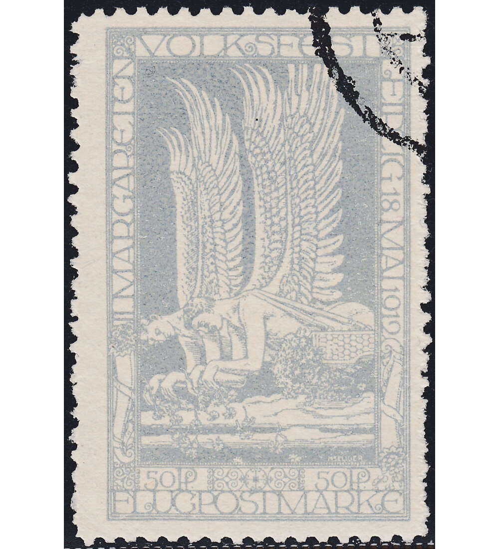 Deutsches Reich Halbamtl. Flugpost Margareten Volksfest 1912 gestempelt