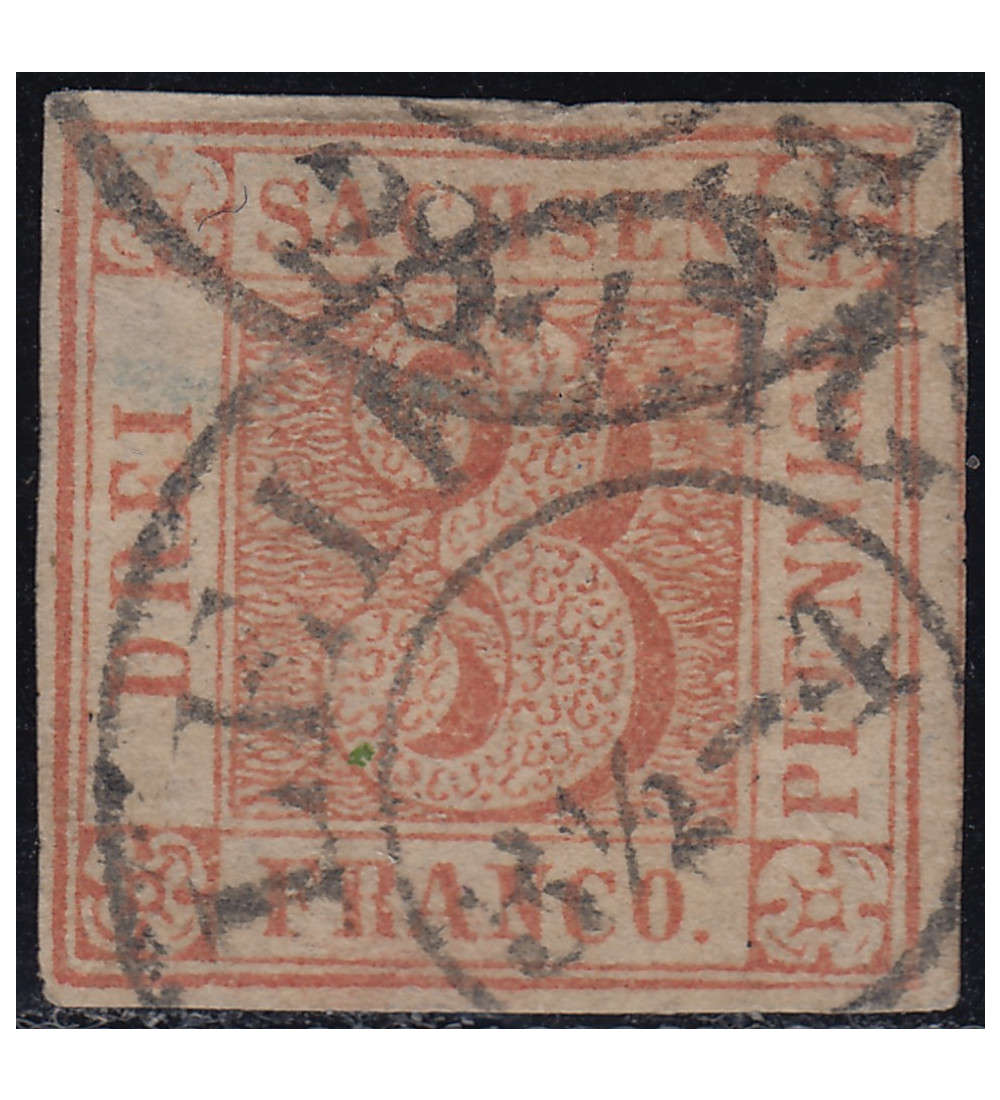 Sachsen Nr. 1 c gestempelt, geprft und signiert