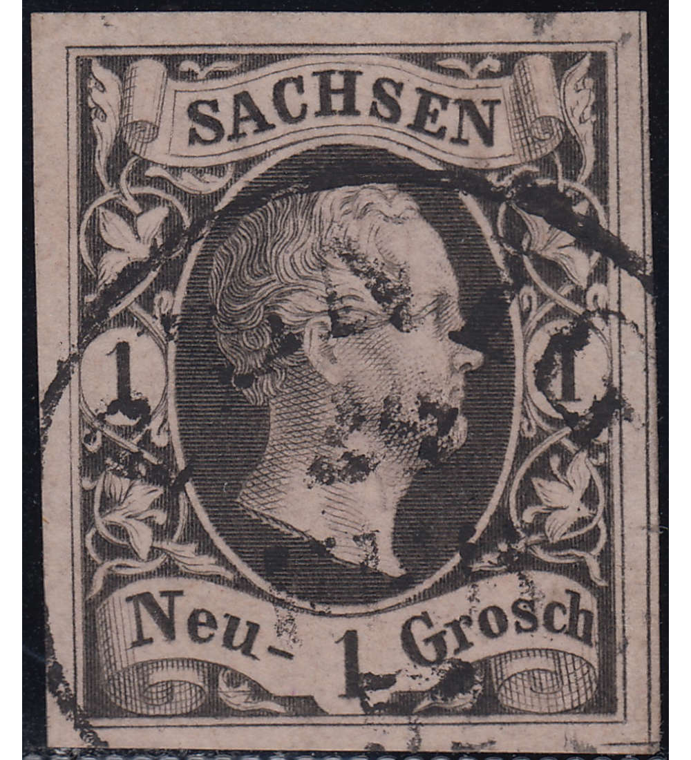 Sachsen Nr. 4 gestempelt mit Eckwinkel