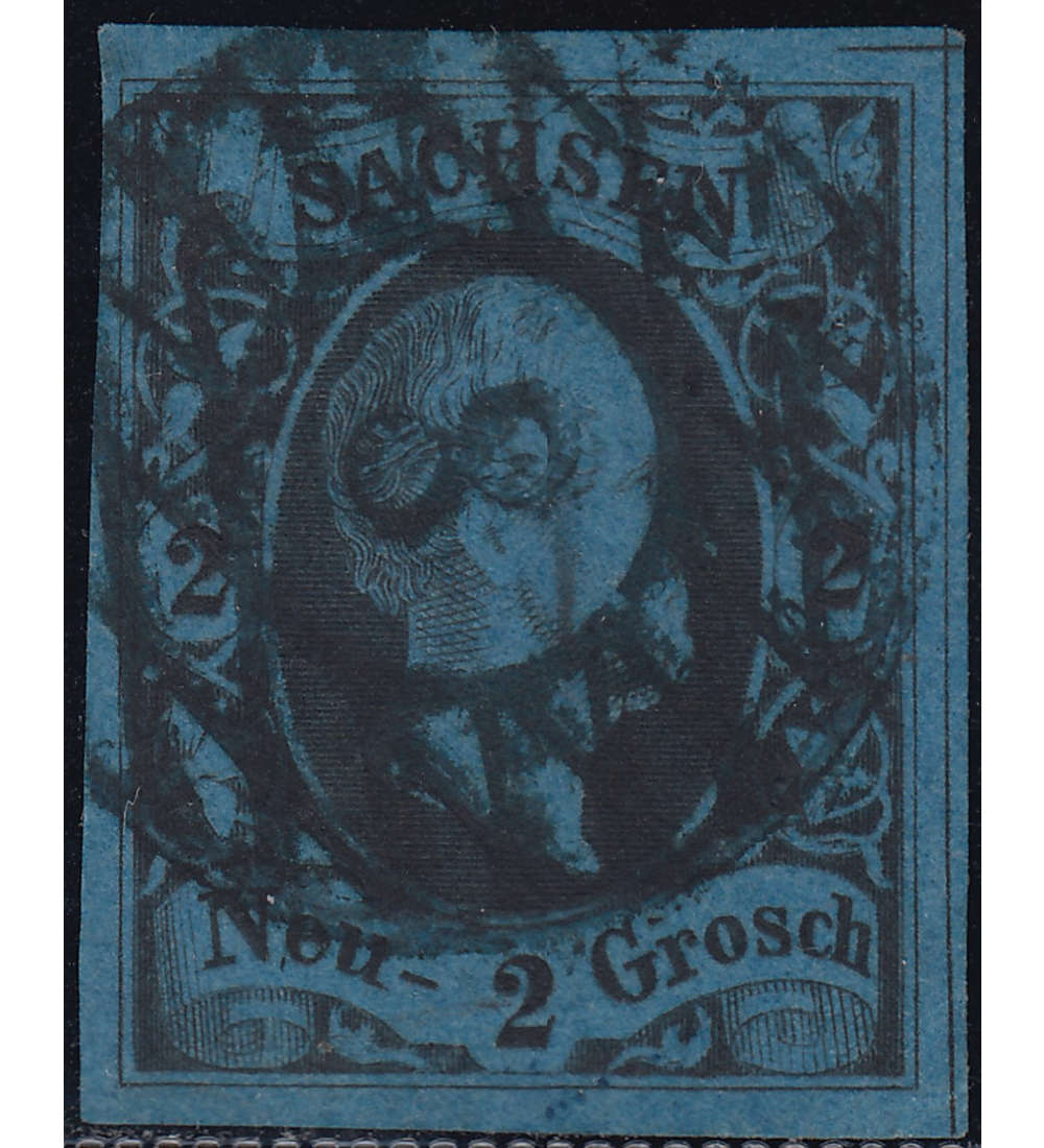 Sachsen Nr. 7 gestempelt mit Eckwinkel