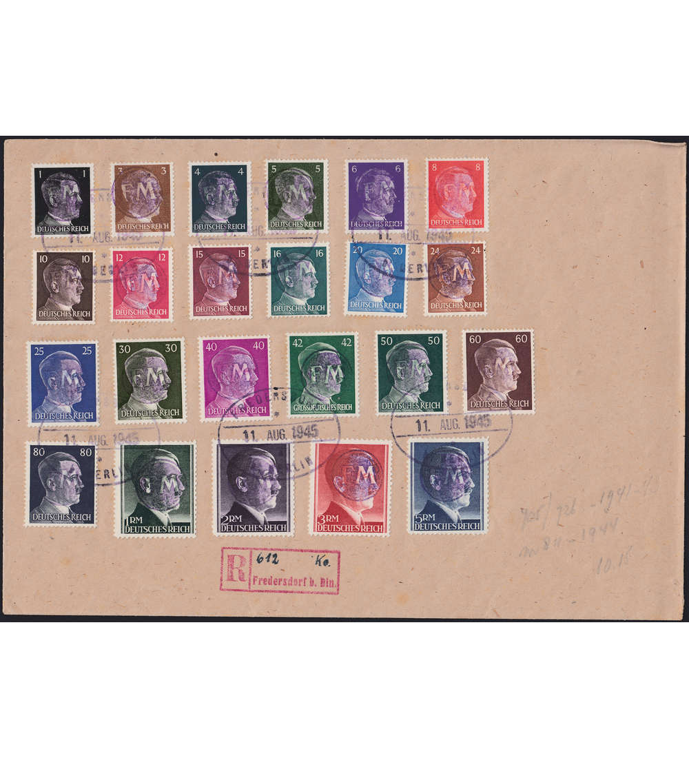 Fredersdorf Nr. 1-23 auf Einschreibebrief