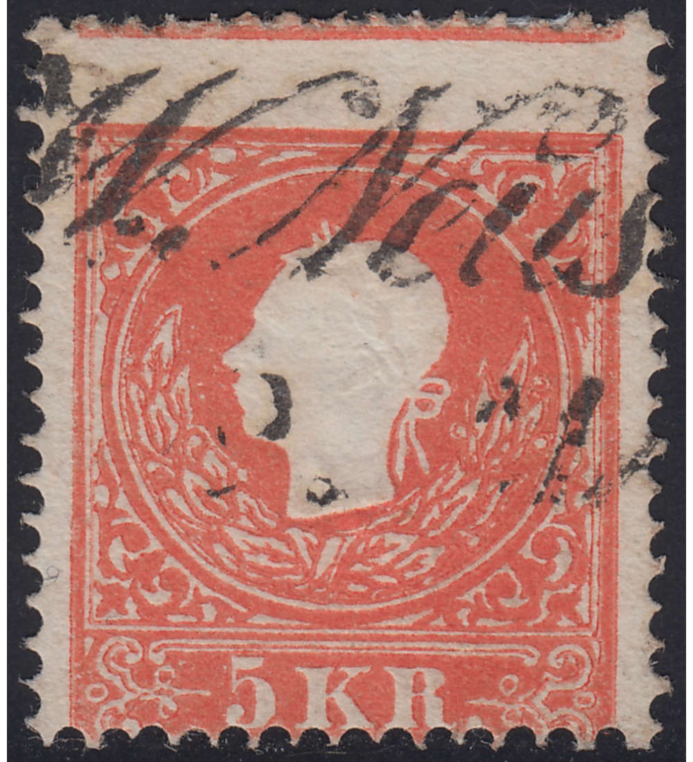 sterreich Nr. 13II gestempelt verschobenes Markenbild