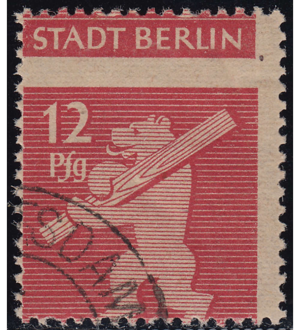 SBZ Nr. 5 gestempelt mit Inschrift am Oberrand