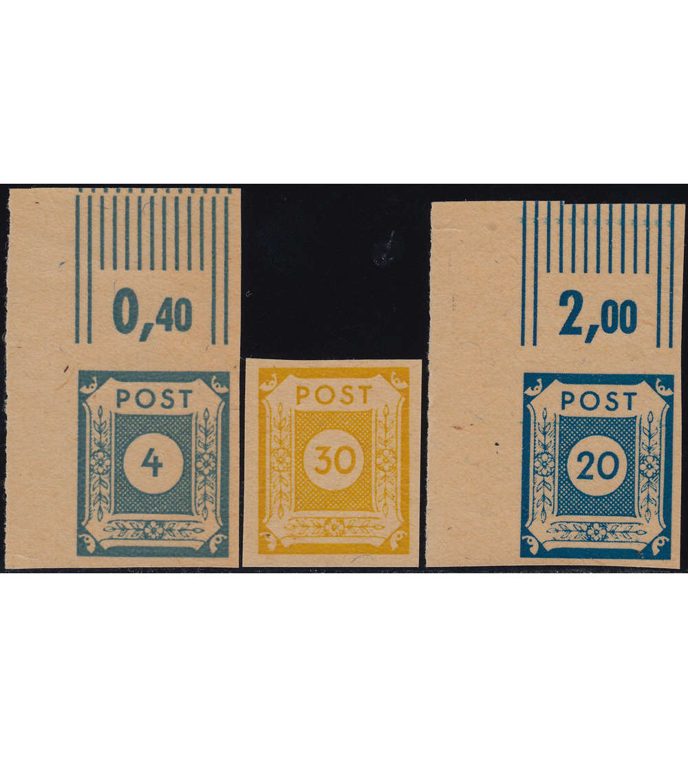 SBZ Nr. 53-55 G postfrisch ** Gummidruck mit Fotobefund