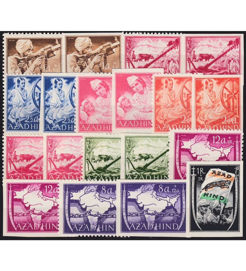   Deutsche Besetzung Nationales Indien 19 Werte postfrisch **