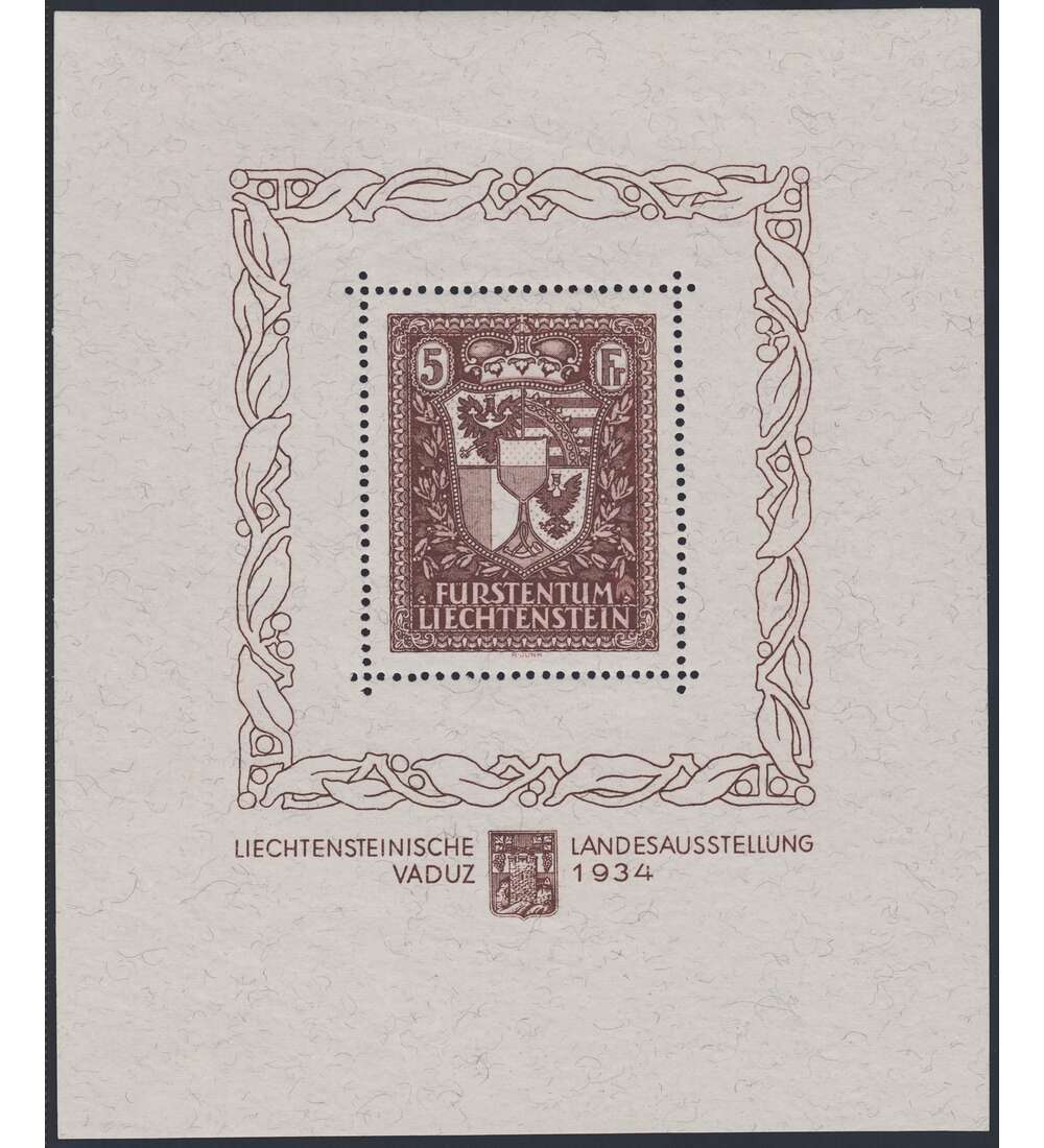   Liechtenstein Block 1 postfrisch mit leichter Bugspur