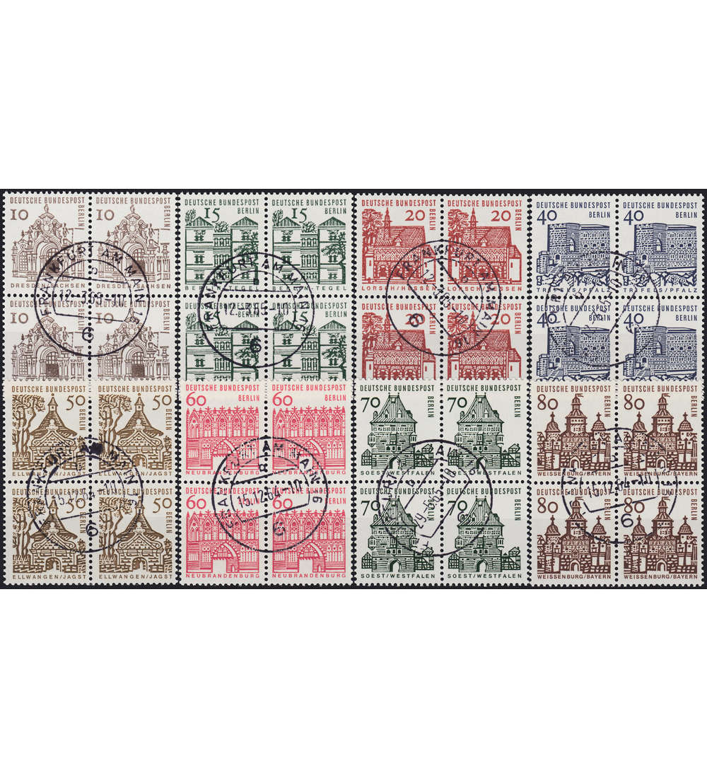   Berlin Nr. 242-249  Viererblocks gestempelt geprft