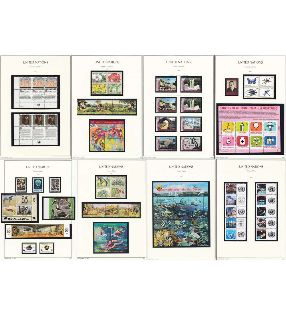 UNO Genf - Luxussammlung postfrisch ** 1969 - 2017 mit MH�s in 2 Vordruckalben