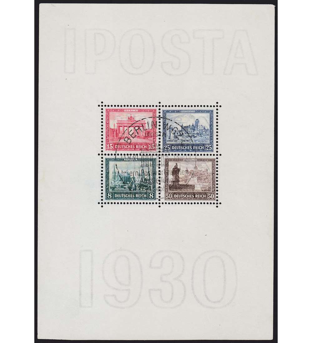 Deutsches Reich Block 1 IPOSTA 1930 gestempelt geprft und signiert