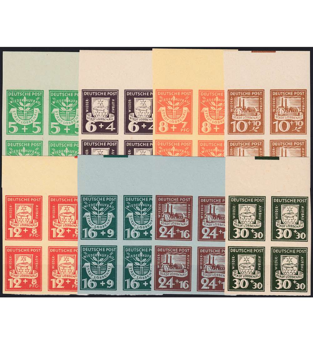 Lokalausgabe - L�bbenau Nr. 1 - 8 ungez�hnt postfrisch  vom Oberrand
