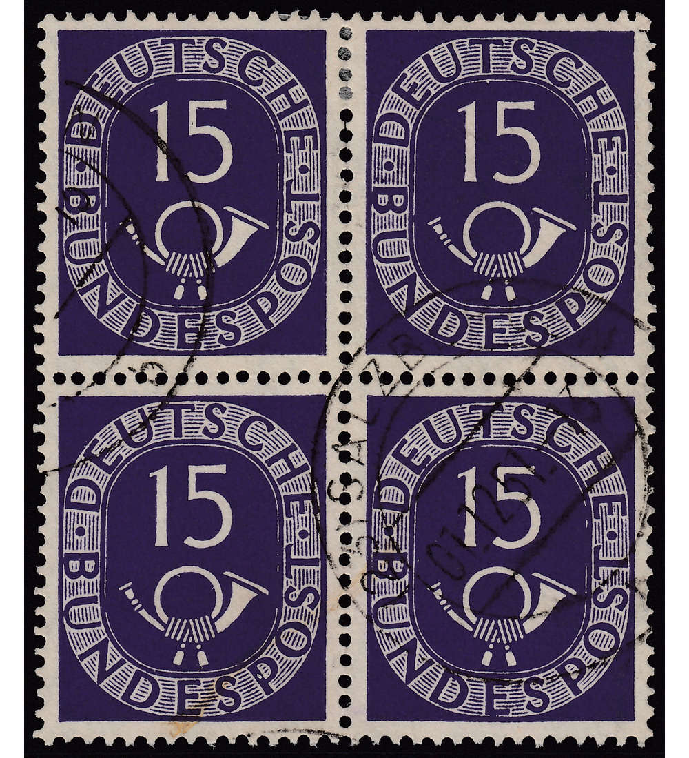 BRD Nr. 129 gestempelter Viererblock