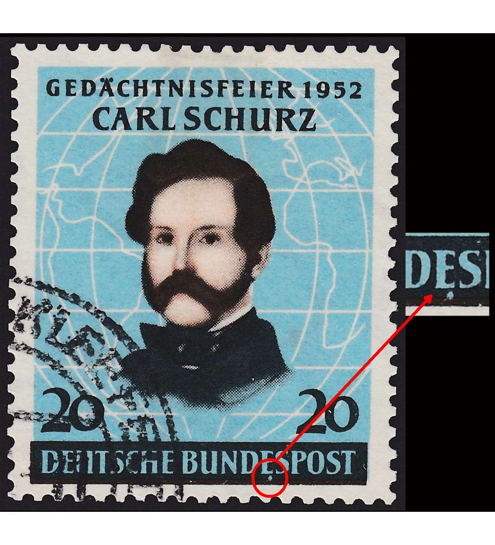 BRD Nr. 155 gestempelt mit Abart