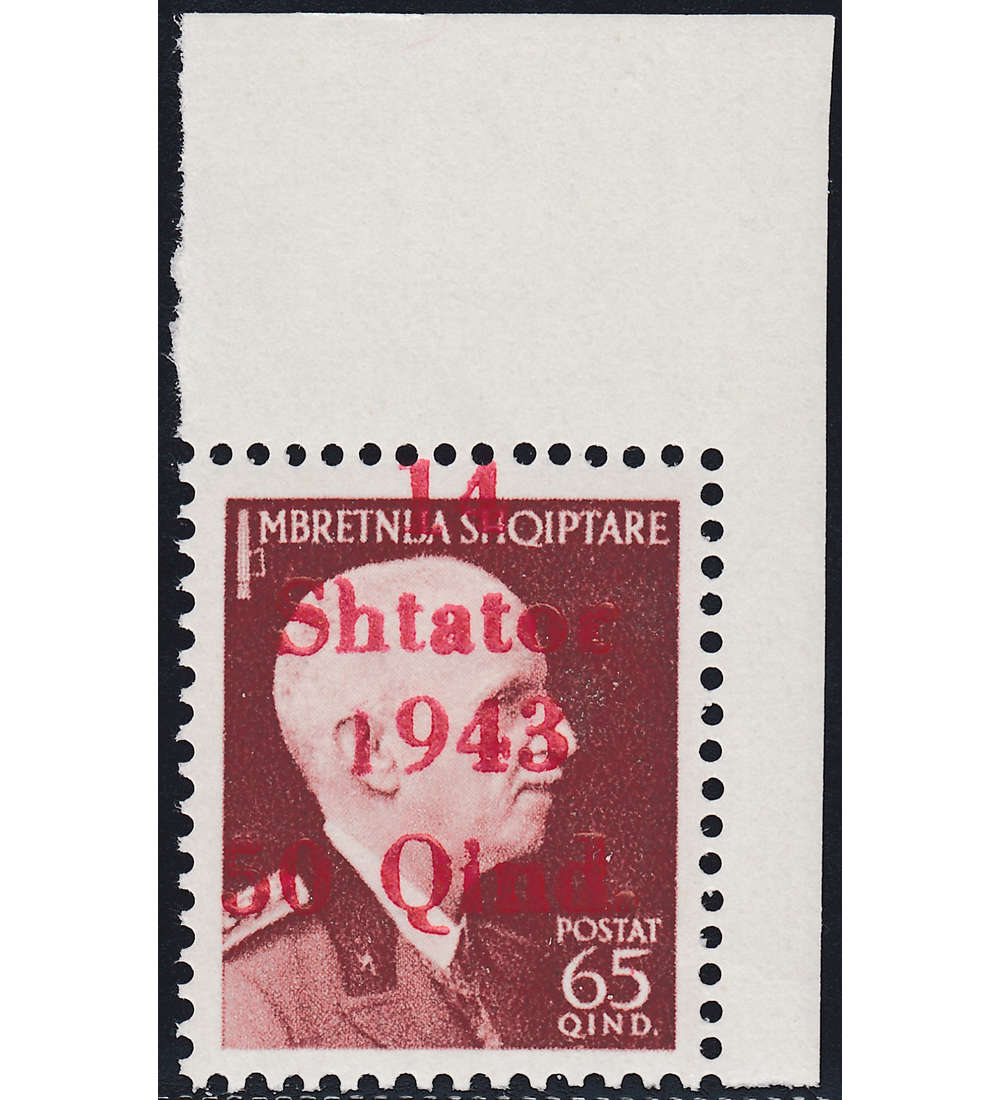 Deutsche Besetzung - Albanien Nr. 9 VI Plattenfehler postfrisch **