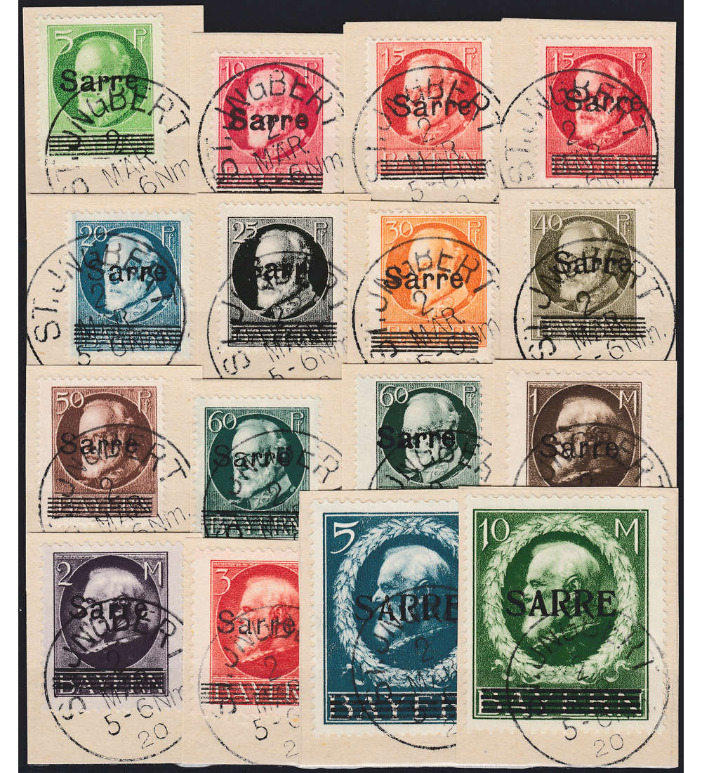 Saar Nr. 18-31 auf Briefstcken mit Fotoattest