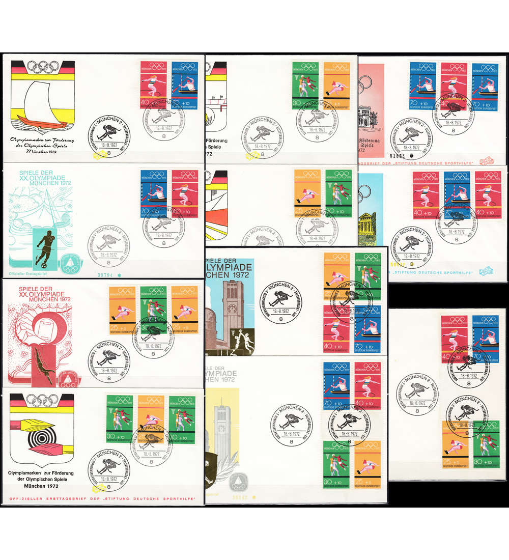 BRD Olympiade 1972 - Zusammendrucke