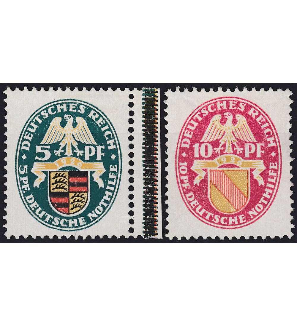 Deutsches Reich Nr. 398X+399X mit Falz geprft und signiert