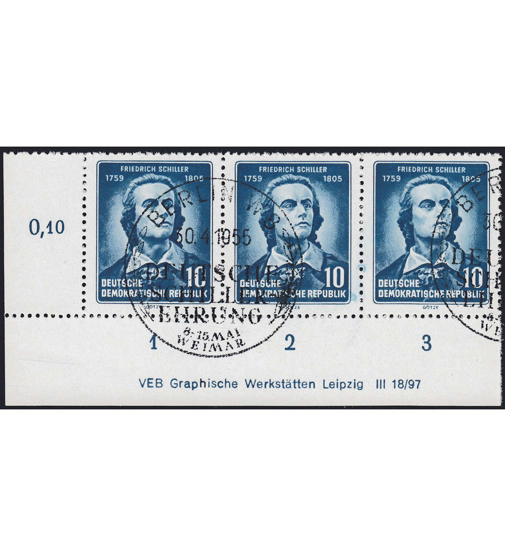 DDR Nr. 465 AXI DV gestempelt Druckvermerk