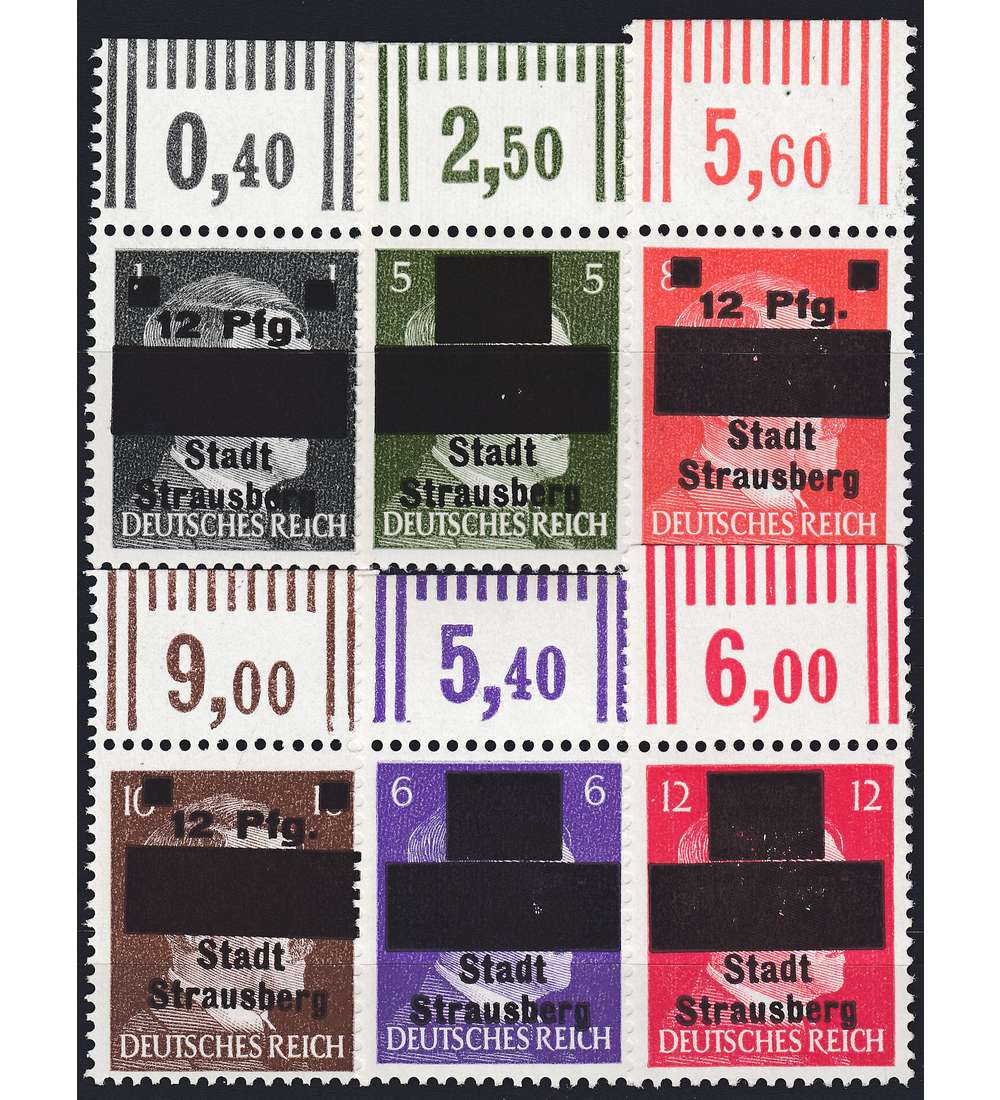 Deutsche Lokalausgabe Strausberg Nr. 1-6 postfrisch Oberrand